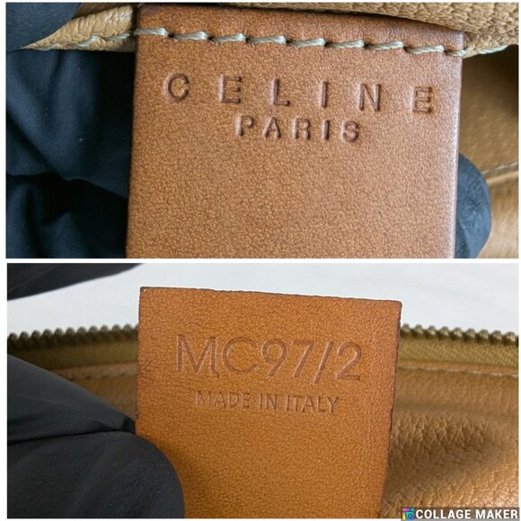Authentic Celine Macadam Vintage Clutch Bag Brown Beige Pouch Made in Italy - Picture 5 of 12